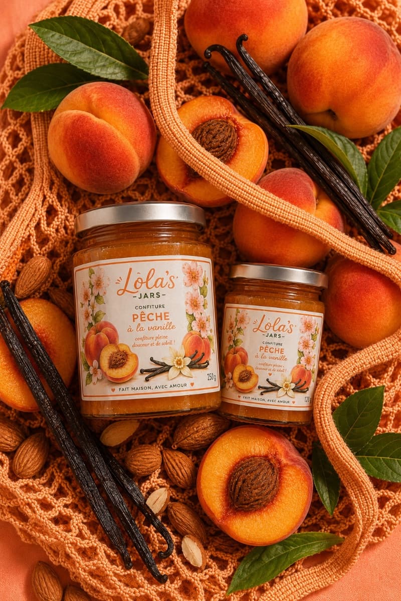Confiture de peche à la vanille 250g