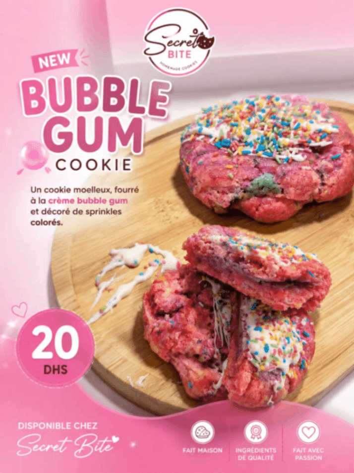 Bubble-gum cookie
