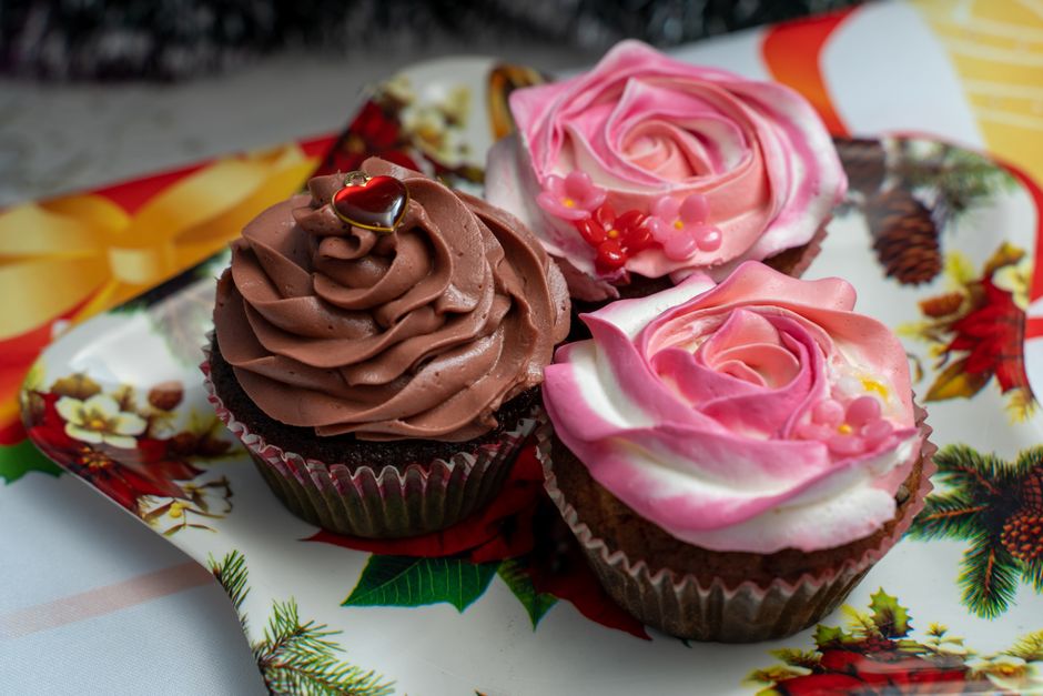 Cupcakes décorés en gros plan