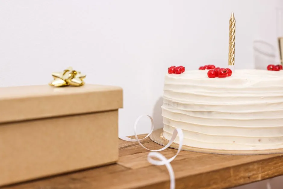 Gâteau crémé et boîte cadeau, prêts pour la livraison