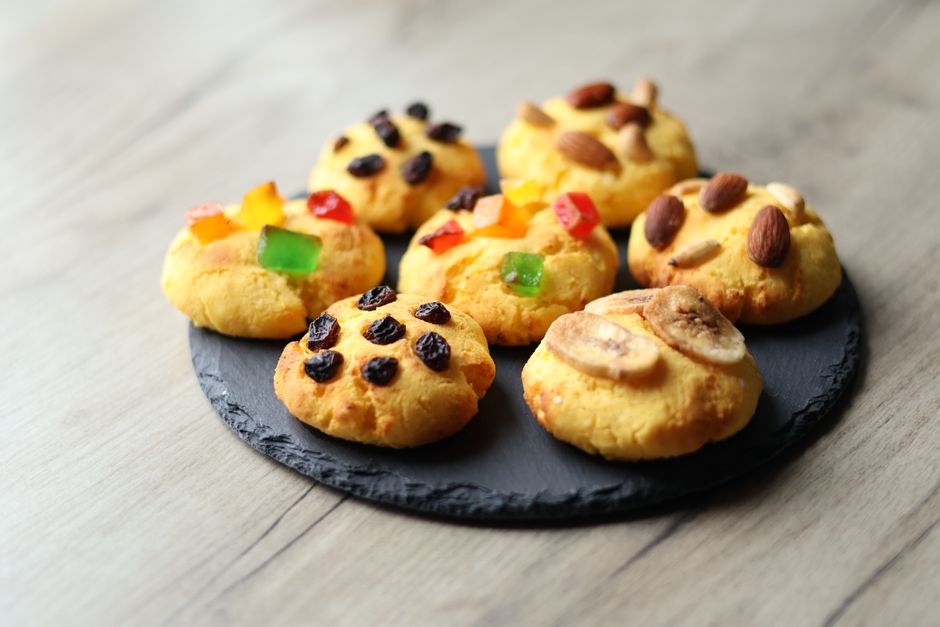 Moroccan almond cookies on a plate